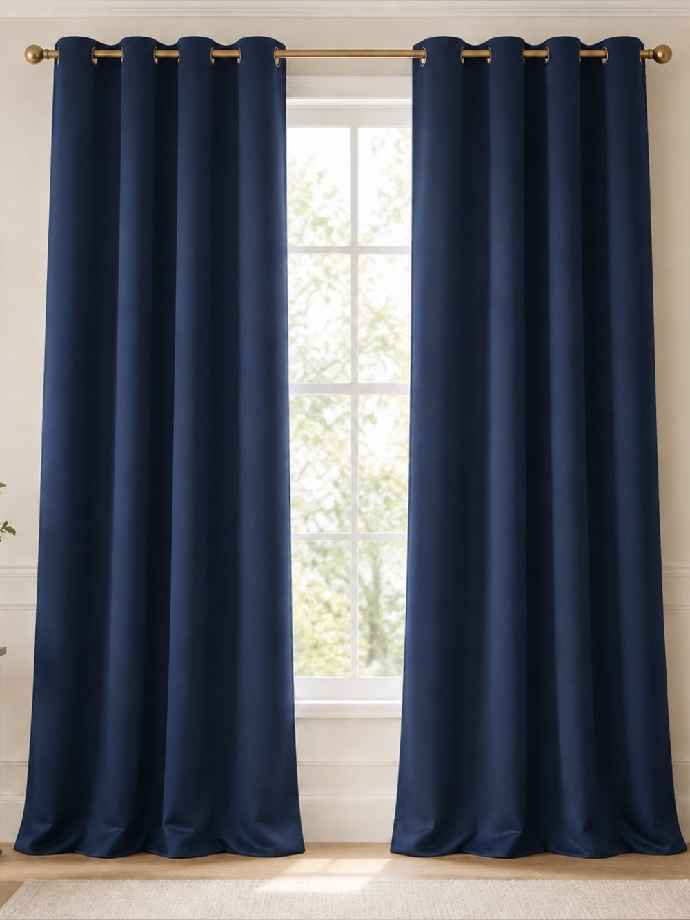 Superior Marine Blue Blackout Curtains 42x108 Set of 2